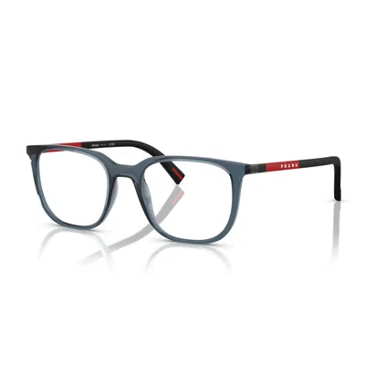 Prada Linea Rossa Ps 04rv Czh1o1 Blu Trasparente Glasses In Gray