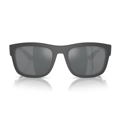 Prada Linea Rossa Ps 01zs Ufk5l0 Gomma Grigia Sunglasses In Gray