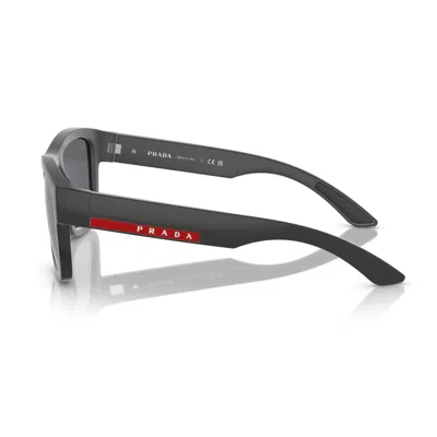Prada Linea Rossa Ps 01zs Ufk5l0 Gomma Grigia Sunglasses In Gray