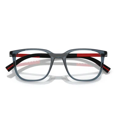Prada Linea Rossa Ps 04rv Czh1o1 Blu Trasparente Glasses In Gray