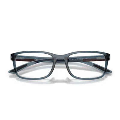 Prada Linea Rossa Ps 06rv Czh1o1 Azzurro Trasparente Glasses In Gray
