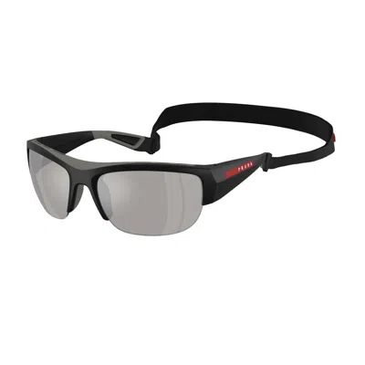 Prada Ps A01s 69mm Mirrored Semirimless Pillow Sunglasses In Black