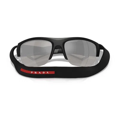 Prada Ps A01s 69mm Mirrored Semirimless Pillow Sunglasses In Black