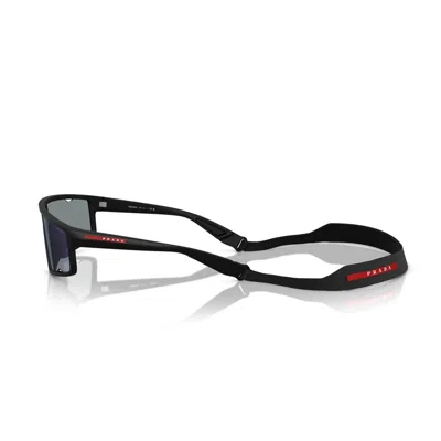 Prada Ps A03s 141mm Mirrored Rectangular Sunglasses In Black