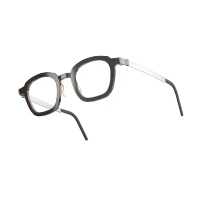 Lindberg Buffalo Horn 1858 H26 Pu15 Nero Marrone Chiaro Bronzo Glasses In Black
