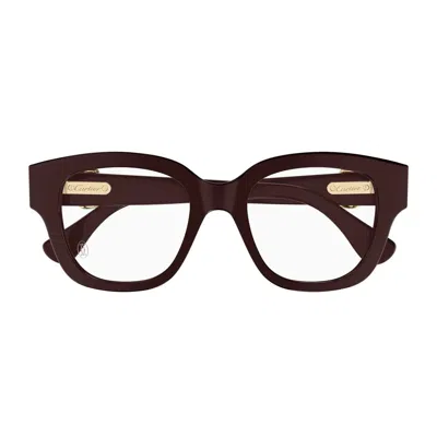 Cartier Ct0566o Panthère C De Eyeglasses In Red