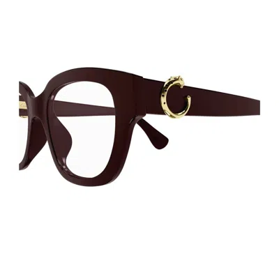 Cartier Ct0566o Panthère C De Eyeglasses In Red