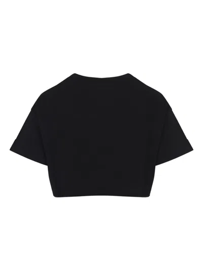 Givenchy Signature Logo Cropped T-shirt In Black
