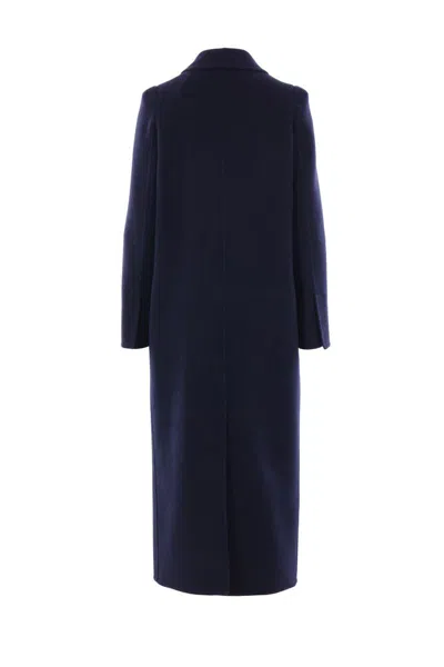Max Mara Albania1234 Wool And Cashmere Long Coat In Blue