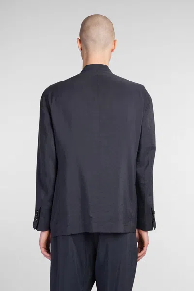 Giorgio Armani Blazer In Blue Silk In Blue