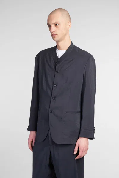 Giorgio Armani Blazer In Blue Silk In Blue