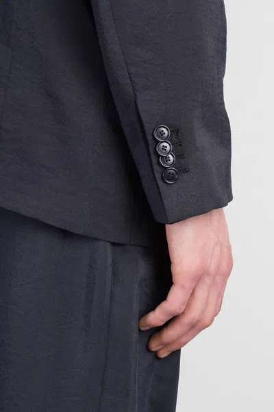 Giorgio Armani Blazer In Blue Silk In Blue