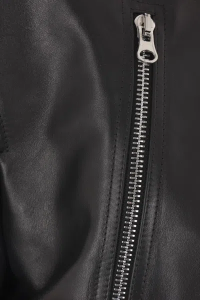 Mm6 Maison Margiela Twist Leather Jacket In Black