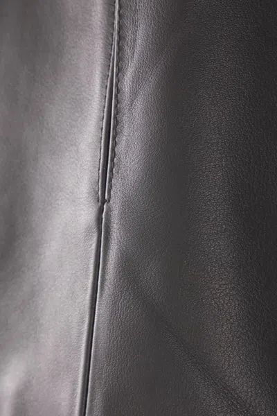 Mm6 Maison Margiela Twist Leather Jacket In Black