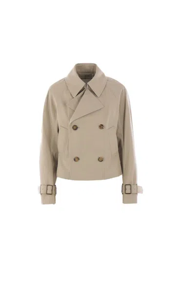Burberry Sage Green Polyester Blend Trench Coat