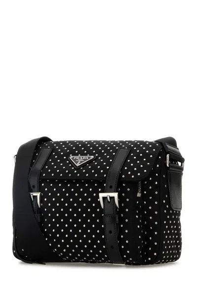 Prada Borsa A Tracolla In Re-nylon Nero Donna