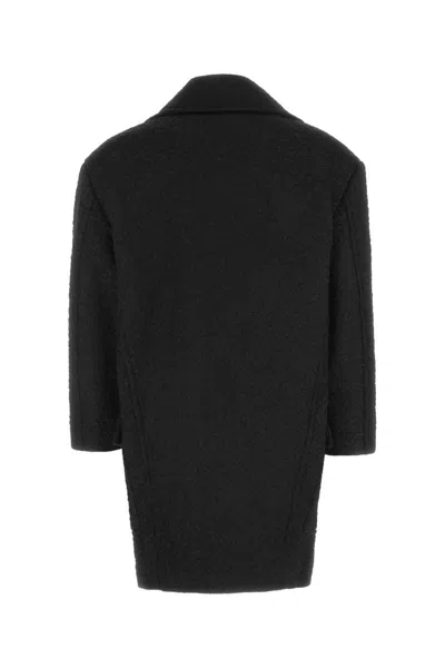 Valentino Garavani Men Black Wool Blend Coat