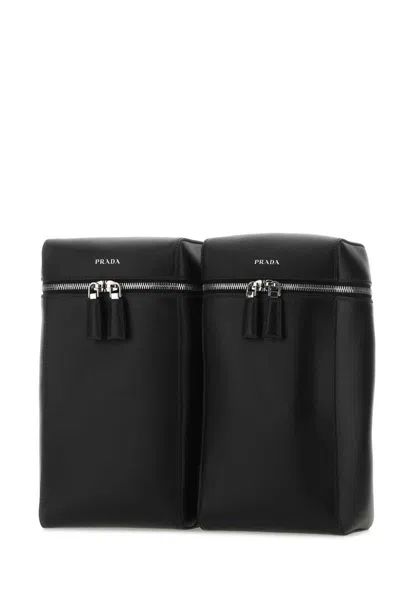 Prada Black Leather Backpack