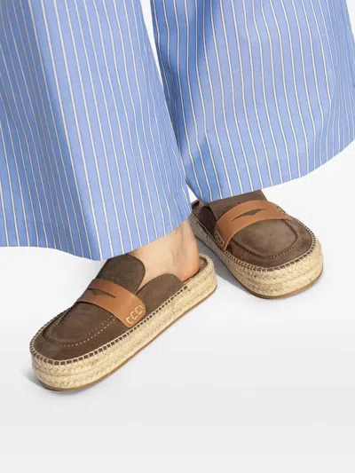 Jw Anderson Brown Slip On Espadrilles In Neutral