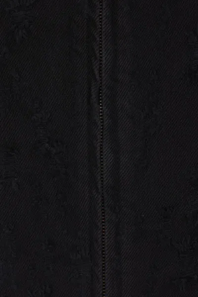 Haikure Long Dark Grey Dress With Rips In Black