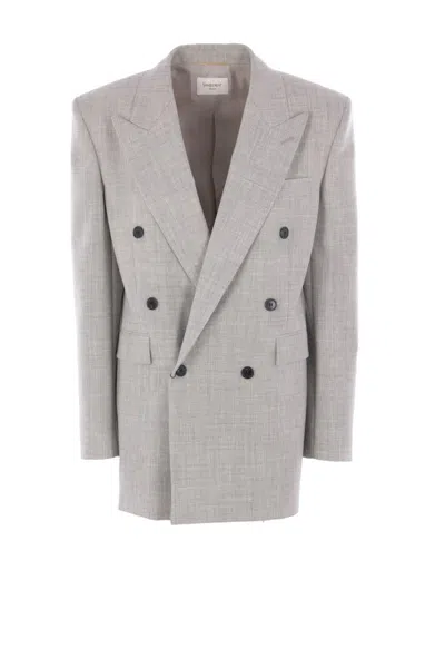 Saint Laurent Jackets In Gray