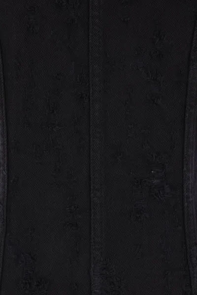 Haikure Long Dark Grey Dress With Rips In Black