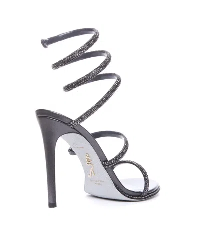 René Caovilla 105mm Rhinestone-embellished Sandals In Black