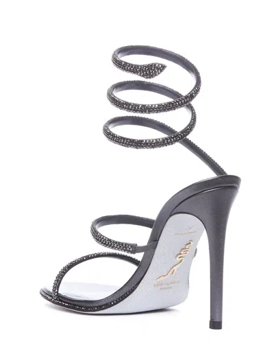 René Caovilla 105mm Rhinestone-embellished Sandals In Black
