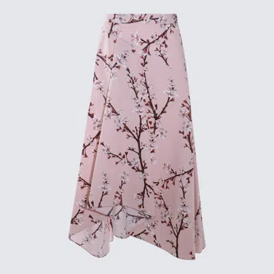 Alexander Mcqueen Floral-print Midi A-line Skirt In Pink