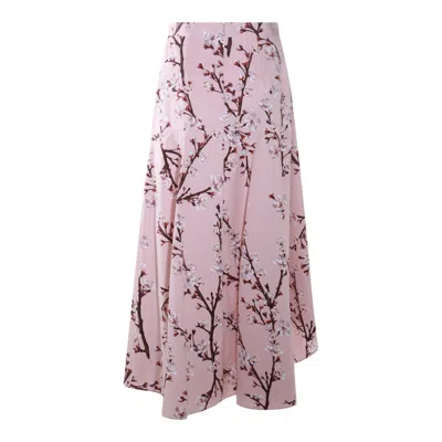 Alexander Mcqueen Floral-print Midi A-line Skirt In Pink