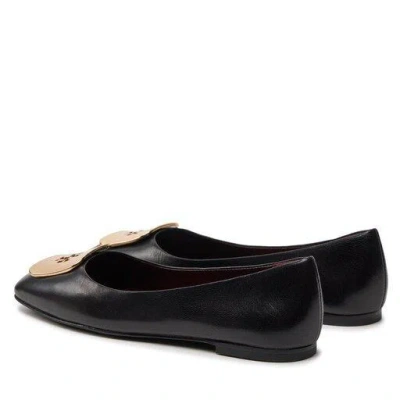 Tory Burch Woman Ballet Flats Black Size 9.5 Leather In Black
