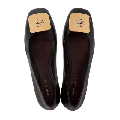 Tory Burch Woman Ballet Flats Black Size 9.5 Leather In Black