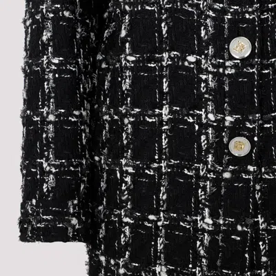 Giambattista Valli Checked Bouclé Coat In Black