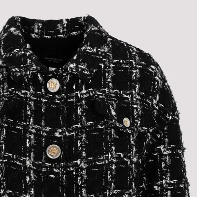 Giambattista Valli Checked Bouclé Coat In Black