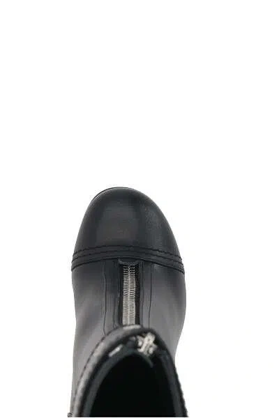 Alexander Mcqueen Heeled Biker Boots In Black