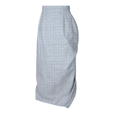Vivienne Westwood Mens Multi Side Panther Check Wool-linen Blend Midi Skirt