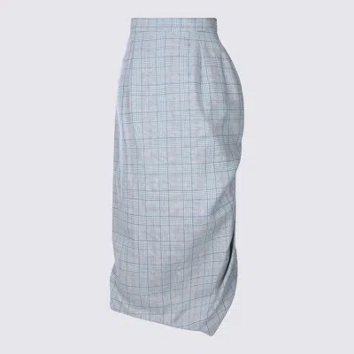 Vivienne Westwood Mens Multi Side Panther Check Wool-linen Blend Midi Skirt