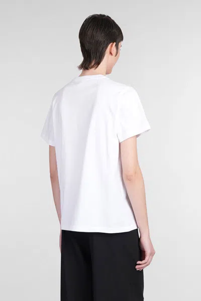 Ganni White T-shirt With Cherry Print And Logo Lettering On The Front In Cotton Woman