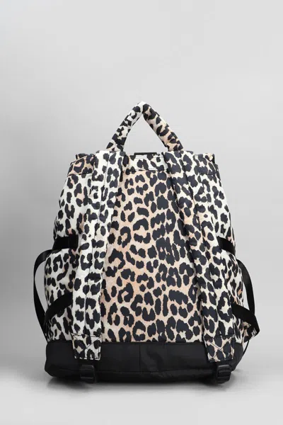 Ganni Leopard Printed Drawstring Backpack