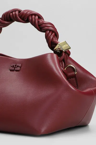 Ganni Bou Red Handbag With Butterfly Logo And Hand-braided Strands In Leather Woman In Neutral
