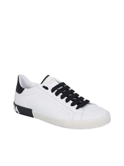 Dolce & Gabbana Portofino Leather Sneakers With Rubberized Logo Shoes