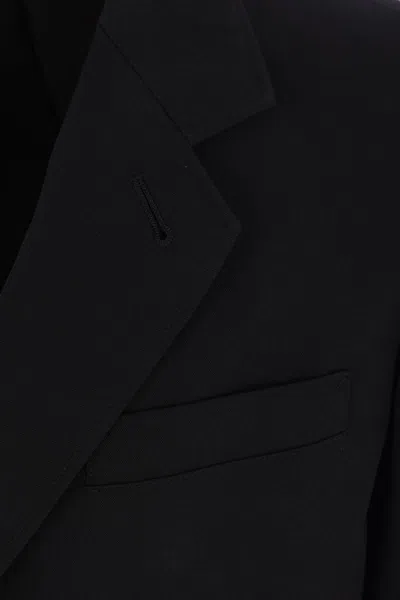 Yohji Yamamoto Tailored Wool Blazer Notch Lapel In Black