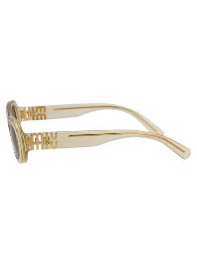 Miu Miu Mu 06zs Sand Transparent Sunglasses In Green