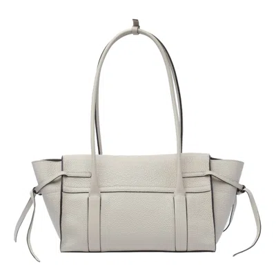 Mulberry Leather Textured Shoulder Bag With Double Handles