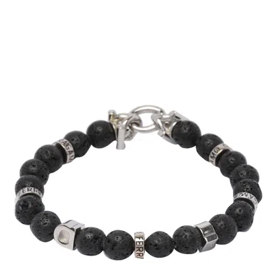 Ferragamo Men Gancini Logo Beaded Bracelet