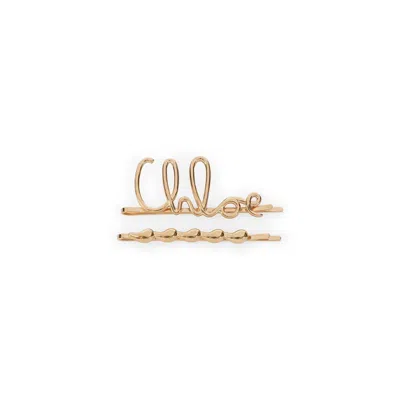Chloé Hair Accessories Metallic In Gold