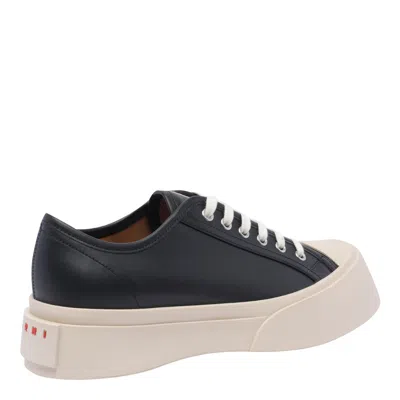 Marni Pablo Leather Low Top Sneakers In Black