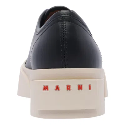 Marni Pablo Leather Low Top Sneakers In Black