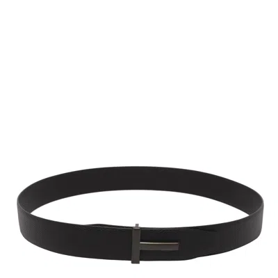 Tom Ford Reversible Belt In Black
