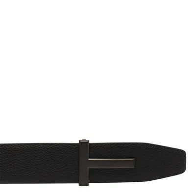 Tom Ford Reversible Belt In Black